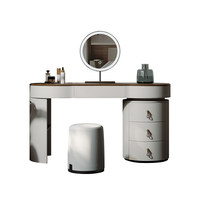 Table de maquillage et commode de chambre haut de gamme en bois de pin massif, style rétro français, avec rangement durable et écologique