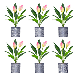 Planta Artificial YICAI, Bonsái de Imitación con Patrón de Cemento, con Maceta de Plástico, <span class=keywords><strong>Macetas</strong></span> de Planta Artificial - Product Image 4