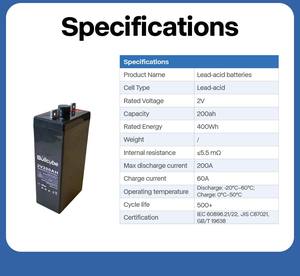 <span class=keywords><strong>Batterie</strong></span> <span class=keywords><strong>de</strong></span> <span class=keywords><strong>traction</strong></span> à plaque tubulaire au plomb Bullcube 2V 200Ah 2V 6v <span class=keywords><strong>12v</strong></span> pour chariot élévateur électrique - Product Image 5