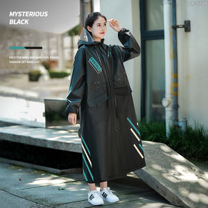 Imperméable à la mode anti-pluie EVA taille pour adultes vêtements de pluie de voiture électrique de style long caractéristique imperméable pour les visites de camping - Product Image 5