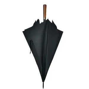 Sun City High Quality 190T Pongee Waterproof Black Fiberglass Automatic Opening Golf Umbrella