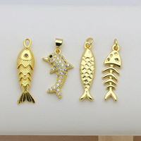 Vente en gros de breloques micro-incrustées de zircon, série Plage et Océan, motifs tortue, dauphin, crabe, poisson, pour la création de bijoux de vacances pour femmes