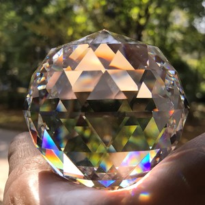 60mm K9 cristal <span class=keywords><strong>boule</strong></span> à facettes Suncatcher avec support artisanat de luxe poli sculpté pour la décoration intérieure cadeau Souvenir imprimé au <span class=keywords><strong>Laser</strong></span> - Product Image 3