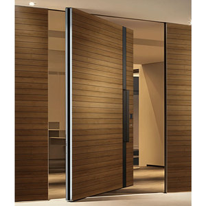 Puerta pivotante de entrada delantera de seguridad exterior impermeable insonorizada de lujo moderna Puerta de sistema pivotante de madera para entradas de casas - Product Image 2