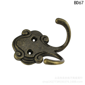 Double Hook Coat Hook Antique Style Zinc Alloy Wall Mounted 40x55mm BD67 For <b>Clothes</b> <b>Storage</b> - Product Image 2