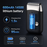 PRITECH Elektrischer Rasierer für Männer Folienrasierer mit LED-Anzeige 2 Geschwindigkeiten Kabelloser Oszillierender Rasierer USB Typ C 3W