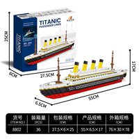Set de Bloques de Construcción Micro del Titanic de 76 cm, Modelo de Barco con Luz LED, Juguete Educativo para Adultos, Venta al Por Mayor