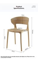 Chaise d'appoint moderne en plastique de style français, dossier croisé, design pratique, coussin doux, plastique robuste, finition lisse