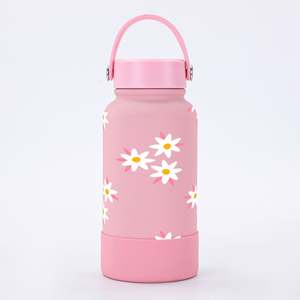 Botella deportiva de boca ancha de gran capacidad, botella de agua de vacío doble colorida, botella de agua portátil de acero inoxidable de 1L - Product Image 2