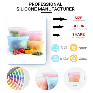 Sacs de conservation alimentaire en silicone réutilisables OEM ODM, multi-tailles, pochettes verticales, couleur et logo personnalisés pour la préparation des repas et les collations en cuisine - Product Image 3