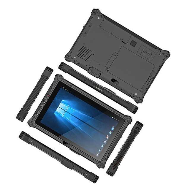 Cheapest Factory 10.1'' Intel I5 Win 11Pro 16+128GB/16+256GB Rugged Tablet Rugged Tab with NFC 2D Barcode Fingerprint Scanner
