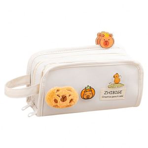 Hot Selling Kawaii Cute Students Boys Girls Storage Capybara Bag Multi-Functional <b>Pen</b> Student Pencil Case - Product Image 1