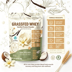 Poudre de Smoothie Protéiné avec 25g de <span class=keywords><strong>Whey</strong></span> de Bovin Élevé en Pâturage et 10g de Collagène, Champignons Fonctionnels, Saveur Crème Vanille ODM/OEM - Product Image 3