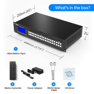 Matrice <span class=keywords><strong>HDMI</strong></span> 4K <span class=keywords><strong>16x16</strong></span>, 16 entrées 16 sorties, commutateur/splitter <span class=keywords><strong>HDMI</strong></span> 4K@30Hz, compatible montage en rack, EDID, HDCP, télécommande IR - Product Image 5
