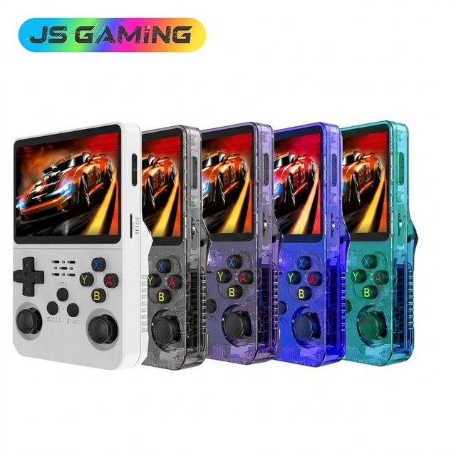 JSGAMING Low Price Stock 64GB R36S HD Retro Handheld Game Console Linux 3.5 Inch Screen Portable Pocket Video Game Player R36