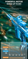 Pistolet à eau électrique Uzi avec flash, chargement et tir continus, pistolet à eau Uzi entièrement automatique