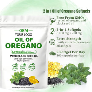 Disponibili in Stock Capsule di Olio di Origano Biologico GMP all'Ingrosso OEM da 1500mg per Supporto Immunitario e Integratori a Base di Erbe con Estratto di Olio di Cumino Nero - Product Image 2
