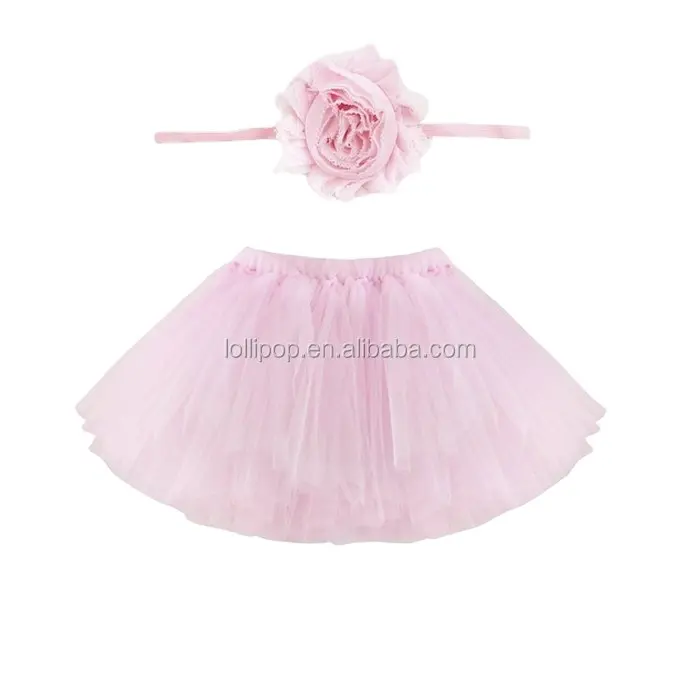 I più venduti costumi di danza del ventre cina elastico tinta unita morbido usura fatto a mano bambino tutu ragazze bambini vestito da partito con fascia