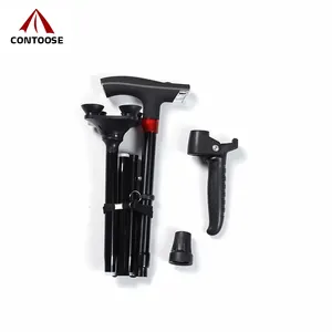 hiking poles adjustable seat foldable walking stick and chair