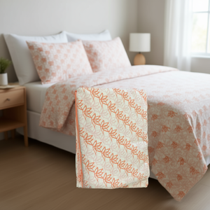 Ensemble de draps en coton à motif floral, lit double, respirant, design moderne, utilisation toute saison - Product Image 2