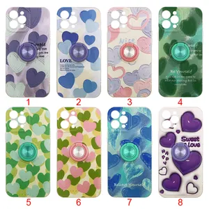 Idol In One 360 Rotating Ring Buckle Color Camera Hole Cell Phone Case for iPhone Samsung Xiaomi