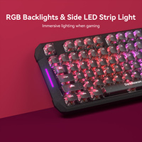 Clavier mécanique DarkBeacon Blade 87 AI DB avec interrupteurs Neon Red, USB-C filaire, silencieux, 87 touches TKL, rétroéclairage RGB, Hot-Swap, pour le gaming, résistant aux éclaboussures