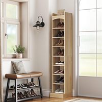 Petit meuble à chaussures en bois, étroit et haut, pour l'entrée, rangement domestique, idéal pour les coins, design moderne et minimaliste