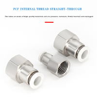 Raccord pneumatique en laiton à filetage femelle PCF 4 10 4mm 6mm 8mm 10mm vers 1/8 1/4 3/8 1/2BSP pour tuyau d'air