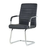 Prix de gros Chaise de bureau noire à bas prix Directeur Boss visiteur Chaise cantilever en cuir pour bureau de direction