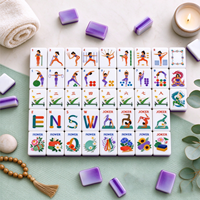 Nouvel ensemble de tuiles de Mahjong américain style yoga, 160 pièces complètes avec jokers, en acrylique, pour soirées de jeu et divertissement