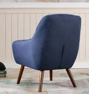 Prezzo all'ingrosso legno telai poltrona moderna tessuto per il tempo libero sedia in legno massello gambe accento sedia mobili