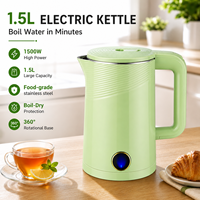 Bouilloire Électrique Personnalisable 1,8L en Acier Inoxydable 1500W, Ébullition Rapide, Arrêt Automatique, Protection Anti-Ébullition à Sec, pour Maison et Hôtel