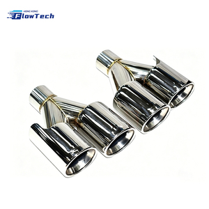 Embout d'échappement double haute performance en acier inoxydable pour système d'échappement universel de voiture, amélioration avec un look sportif et une construction durable - Product Image 1