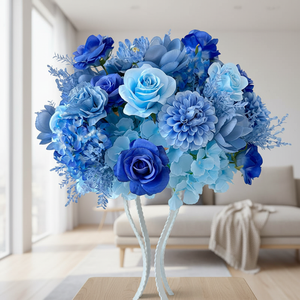 Customization <b>Artificial</b> <b>Flower</b> Ball Centerpiece Blue <b>Hydrangea</b> Rose Mixed Arrangement for Wedding Event Party Decoration - Product Image 1