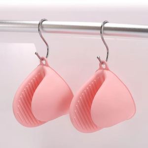 Maniques de four en silicone épaissies, gants de micro-ondes, isolation thermique, poignées antidérapantes pour grillades, clips pour bols et casseroles, cuisine - Product Image 4