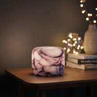Lampe de chevet tactile en marbre Calacatta Viola naturel, faite à la main, écologique, sur pied, avec commande tactile, pour chambre à coucher et décoration intérieure