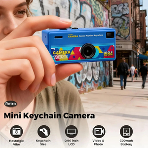 Jumon <b>Mini</b> Digital <b>Camera</b> Keychain <b>Camera</b> Retro Support Memory Card 1080P Very Small Camcorder Video Recorder with Flash - Product Image 2
