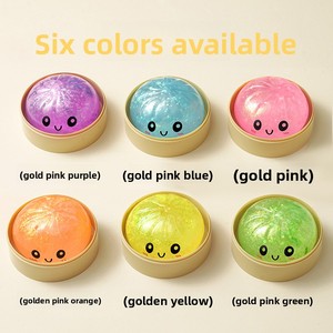 Jouet anti-stress en forme de dessin animé, pâte de fruits, boule de poudre dorée, style boulette réaliste, emballage en sachet, jouet à presser - Product Image 4