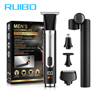 Tondeuse Électrique pour Hommes IPX6, Kit de Toilettage Corporel 4-en-1 avec Bras Auxiliaire Extensible pour Visage, Bras et Dos