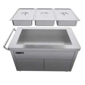 Commercial Equipment Stainless Steel Electric Hot Soup Food Warmer Standing Bain Marie Thermal Insulation Dining Car