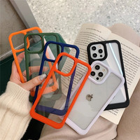 IPhone के लिए Shockproof हाइब्रिड TPU पीसी स्पष्ट मामला 12 मिनी 11 प्रो मैक्स 8 7 प्लस 13 XS XR धातु बटन मैट फोन त्वचा कवर