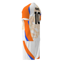 Venta al por Mayor de Camisetas de Fútbol Retro de Verano, 100% Poliéster, Nombre y Números del Equipo Personalizados, Logotipo Termotransferible Delantero/Trasero, Unisex, Manga Corta