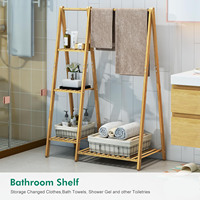 Bestseller Kleine Kleiderständer, Kinder-Kleiderbügelständer, Baby-Bambus-Holz-Kleiderständer mit Regalen