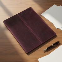 Porte-menu en cuir véritable pour hôtel, style rétro, support de menu pliable en trois parties, couverture de menu pliée en trois pages pour café