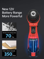 Tournevis sans fil 12 volts Perceuse au lithium Batteries électriques Perceuse sans fil 12 v Compact Impact Drll Brushless