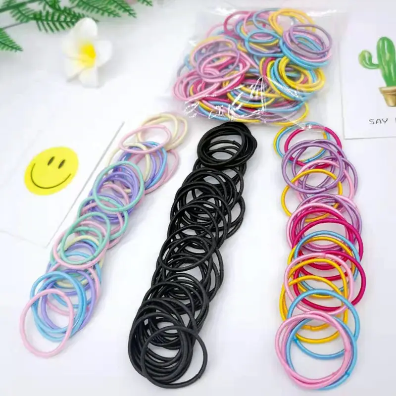 Amazon Menjual Karet Gelang Anak-anak Korea, Ikat Kepala Cincin Rambut Sayang DIY Gelang Pelangi Aksesoris Rambut Grosir