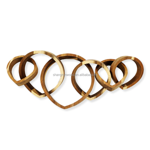Cadena de madera de <span class=keywords><strong>pino</strong></span> personalizada de 6 eslabones, diseño Art <span class=keywords><strong>Deco</strong></span> para decoración del hogar, mesa de centro, objeto de aniversario - Product Image 6
