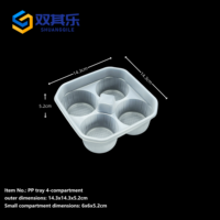 Boîtes en plastique transparentes jetables à 4 compartiments pour mini-desserts, pain, gâteaux, tiramisu - Personnalisables pour boulangerie