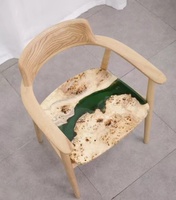 NOUVELLE ARRIVÉE Chaise de salle à manger en bois massif avec résine époxy, chaise de loisirs moderne pour l'extérieur et l'appartement