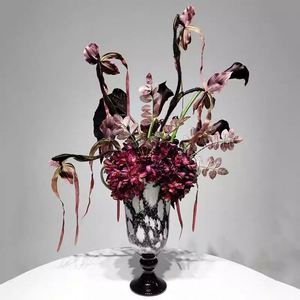 OH ARTS - Decoración Navideña de Gran Tamaño para el Año Nuevo, Tema Oscuro, Decoración Moderna para el Vestíbulo del Hotel, Tela Floral Simulada Antibacteriana Hecha a Mano - Product Image 2